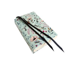 4 Inch Mass Market Book Cover Paperback 4x6, HUMMINGBIRD FLORAL Green Fabric Stretch Book Cover for Soft Cover Books, Small Book Cover for Hardcover, Book Sleeve (Adults)