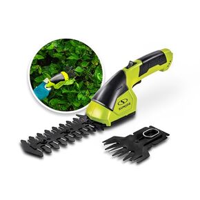 Sun Joe HJ604C Cordless Grass Shear + Shrubber Handheld Trimmer, (w/ Battery + Charger Included), Green, 7.2V