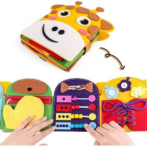 Busy Book for Toddlers 1-3, Montessori Sensory Toys for Kids Age 1-3, Preschool Learning Activities Fine Moto Skills and Early Developmental Education, Ideal for Educational Travel Toys.
