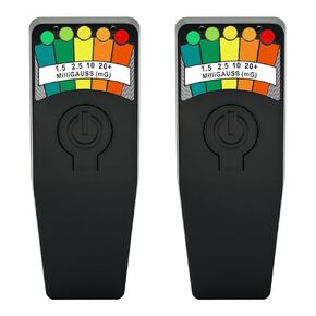 Gurtice 2 Pack Black EMF Meter Ghost Hunting Magnetic Field Detector Spirit Box Paranormal Equipment Tester 50Hz-20,000Hz
