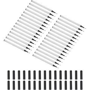PATIKIL 1mm Pen Ink Refills, 30 Pcs Ballpoint Refill Medium Point Metal Compatible Replacement for Pen, Writing, Office, Blue