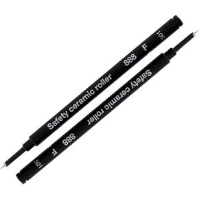 Schmidt German Roller Pen Black Refill Safety Ceramic Roller 888 F (2 Pieces)