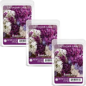 FUSION by Scentsationals Scented Wax Fragrance Melts - Lilac - Wax Cubes Pack, Home Warmer Tart, Electric Wickless Candle Bar Air Freshener, Spa Aroma Decor Gift - 2.5oz (3-Pack)