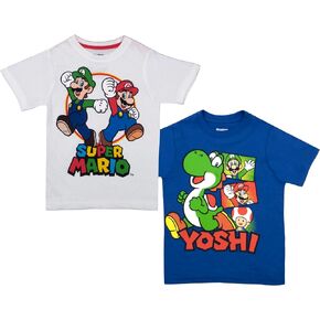 Nintendo Super Mario Bros. Boys Mario Kart & Friends Graphic Short Sleeve T-Shirts 2 Pack