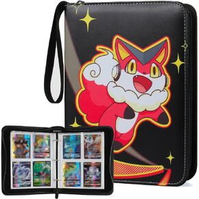 GEAoffice Card Binder 4 Pocket, Trading Card Album Holder Folder, 400 Pockets Card Binder with Zipper for Trading Cards -Gifts for Boys Girls, Black in Kuwait