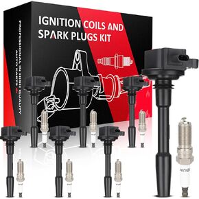 SCITOO 7 ignition coils + 7 iridium Spark Plugs with Ford F-150 2018-2021, Mustang 2018-2020 V8 5.0L for Cyl 1-2 4-8 UF835