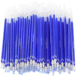 Heat Erasable Pen Refills, Pack of 100 Blue High Temperature Disappearing Pen Refills Heat Erasable Marker Tailoring Accessories for Dressmaking Tailors Sewing Quilting Tool