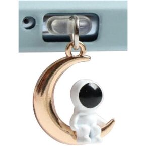 YSSZAM Dust Plug Charm Cute Astronaut Earphone Jack Stopper Cap Pendant Anti Dust Plug Kawaii USB Type-C Plug Cell Phone Anti-Dust Plugs for iPhone Charge Port