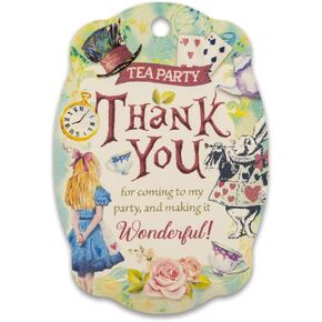 Summer-Ray 50pcs Alice in The Wonderland Theme Thank You Gift Tag Favor Tags