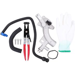 MOTOKU Upgraded Aluminum Coolant Water Outlet Thermostat Housing with Radiator Hoses and Clamp Plier gloves Kit for Chevrolet Cruze 2011-2016 Sonic Trax 2013-2020 for Buick Encore 2013-2019 1.4L