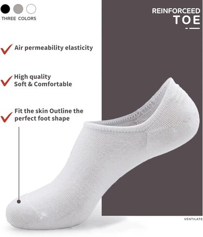 جوارب No Show للسيدات 9 أزواج من الجوارب غير المرئية للكاحل غير قابلة للانزلاق جوارب منخفضة القطع للأحذية الرياضية المسطحة in Kuwait