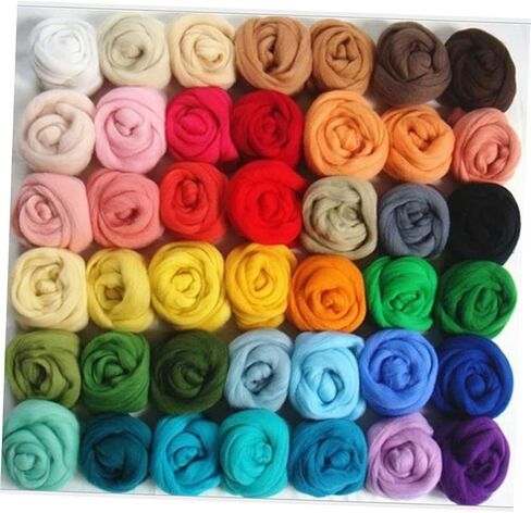 36 Felting Wool Craft Wool Yarn Needle Alpaca roving Needle Felting kit Yarn Wool Felt Felting Fleece Fibre Wool Yarn roving DIY Hand Yarn Wool Craft Knitting Machine to Rotate Toy in Saudi Arabia