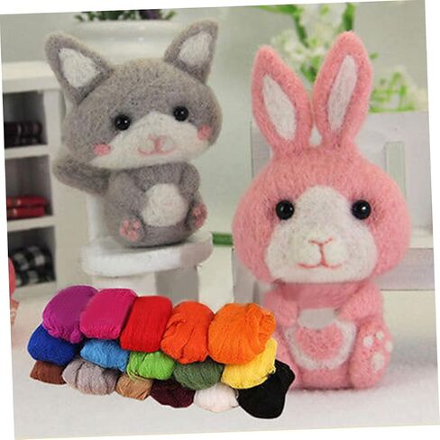 36 Felting Wool Craft Wool Yarn Needle Alpaca roving Needle Felting kit Yarn Wool Felt Felting Fleece Fibre Wool Yarn roving DIY Hand Yarn Wool Craft Knitting Machine to Rotate Toy in Saudi Arabia