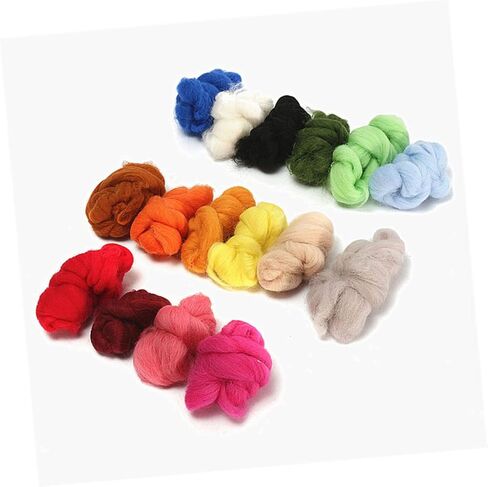 36 Felting Wool Craft Wool Yarn Needle Alpaca roving Needle Felting kit Yarn Wool Felt Felting Fleece Fibre Wool Yarn roving DIY Hand Yarn Wool Craft Knitting Machine to Rotate Toy in Saudi Arabia