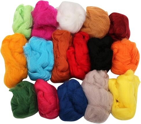 36 Felting Wool Craft Wool Yarn Needle Alpaca roving Needle Felting kit Yarn Wool Felt Felting Fleece Fibre Wool Yarn roving DIY Hand Yarn Wool Craft Knitting Machine to Rotate Toy in Saudi Arabia