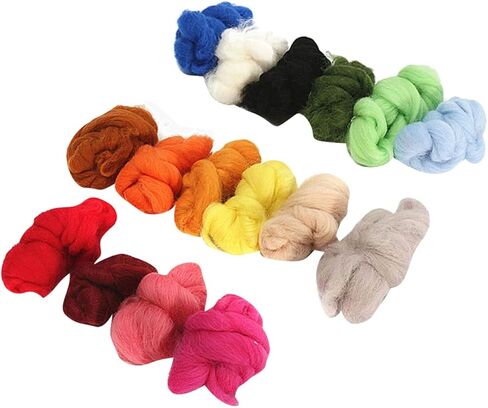 36 Felting Wool Craft Wool Yarn Needle Alpaca roving Needle Felting kit Yarn Wool Felt Felting Fleece Fibre Wool Yarn roving DIY Hand Yarn Wool Craft Knitting Machine to Rotate Toy in Saudi Arabia