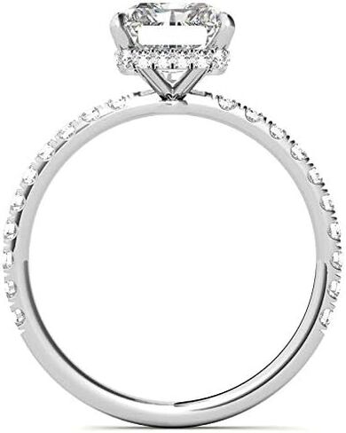 KRIVA JEWELS 1.50 قيراط خاتم الخطوبة مويسانيتي قطع الزمرد خاتم الزفاف 925 فضة D اللون VVS1 مجموعات الزفاف للنساء in Saudi Arabia