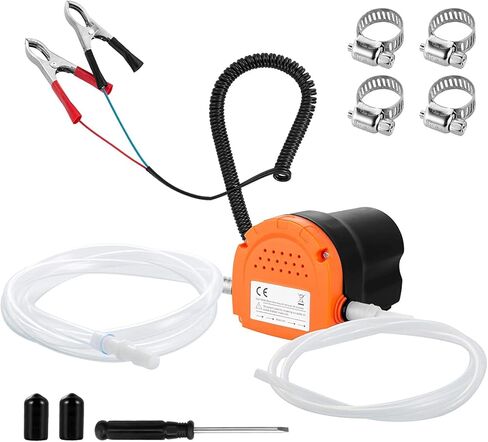 BOYISEN مضخة تغيير الزيت مستخرج 12 فولت 80 وات مضخة استخراج الزيت نقل سائل الديزل مضخة شفط الزيت مبدل سريع للسيارة والقوارب والبحرية والدراجات النارية والشاحنات وRV وATV (برتقالي) in Kuwait