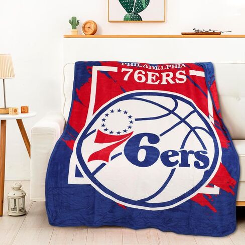 بطانية Northwest NBA Philadelphia 76ers Micro Raschel، مقاس 46 بوصة × 60 بوصة، الأبعاد in Saudi Arabia