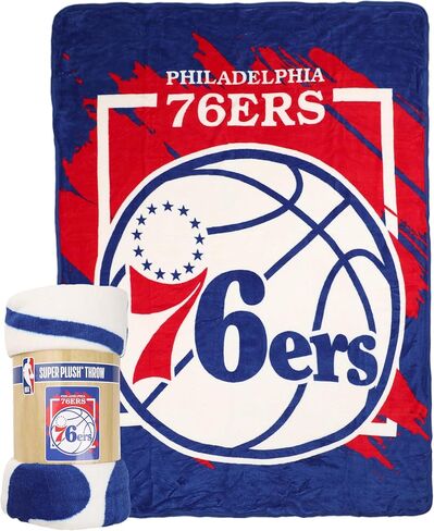 بطانية Northwest NBA Philadelphia 76ers Micro Raschel، مقاس 46 بوصة × 60 بوصة، الأبعاد in Saudi Arabia