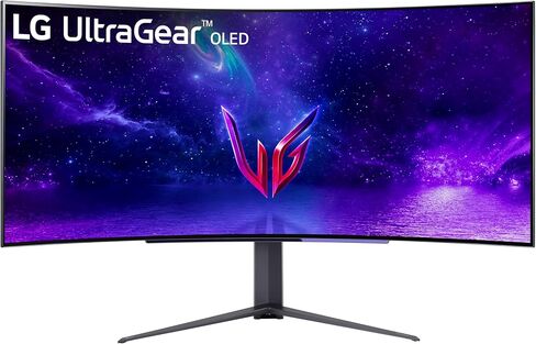 LG 45GR95QE-B Curved Ultragear Gaming Monitor 45-Inch (3440 x 1440) OLED Display, 240Hz Refresh Rate, 0.03ms GtG Response Time, NVIDIA G-SYNC Compatible, Contrast Ratio 1.5M:1, Black in Saudi Arabia