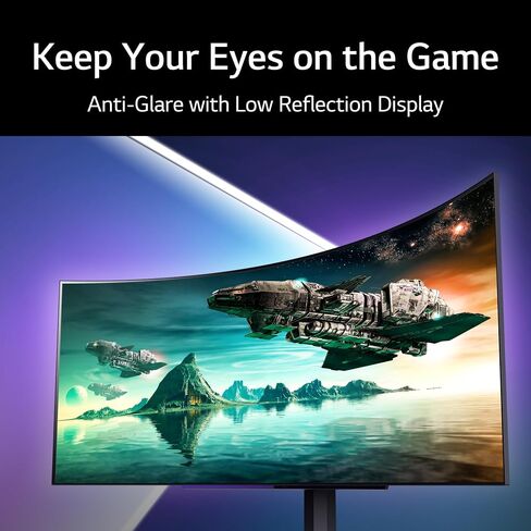 LG 45GR95QE-B Curved Ultragear Gaming Monitor 45-Inch (3440 x 1440) OLED Display, 240Hz Refresh Rate, 0.03ms GtG Response Time, NVIDIA G-SYNC Compatible, Contrast Ratio 1.5M:1, Black in Saudi Arabia