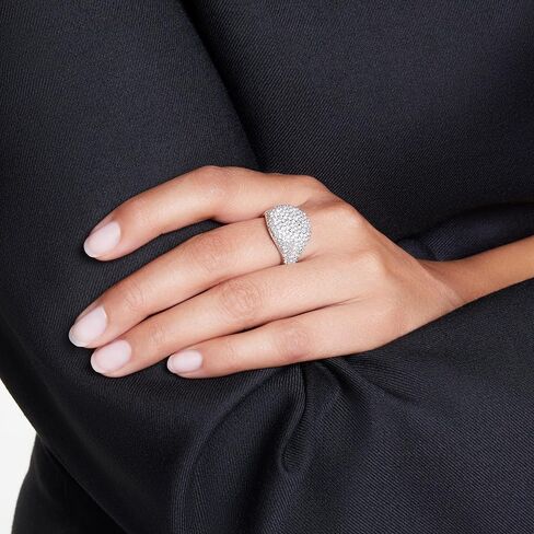 Swarovski Meteora Cocktail Ring, Clear Crystals, Rhodium Finished Metal in Saudi Arabia