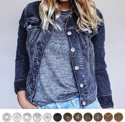 60 قطعة من دبابيس أزرار الجينز، أزرار جينز للجينز الفضفاض، أزرار معدنية فورية قابلة للإزالة، أزرار بديلة غير مخيطة لملابس الجينز، شد أو تمديد الخصر، مع مفك براغي in Kuwait