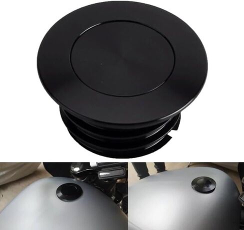 FVMOTO CNC المنبثقة فلوش ماونت تنفيس منخفض الحجم خزان زيت الغاز غطاء الوقود متوافق مع Harley Softail M8 FXBB FXBR FXBRS FXST FXBBS 2018-2024 in Kuwait