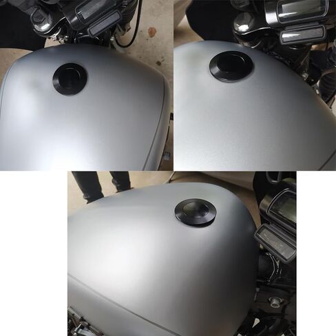 FVMOTO CNC المنبثقة فلوش ماونت تنفيس منخفض الحجم خزان زيت الغاز غطاء الوقود متوافق مع Harley Softail M8 FXBB FXBR FXBRS FXST FXBBS 2018-2024 in Kuwait