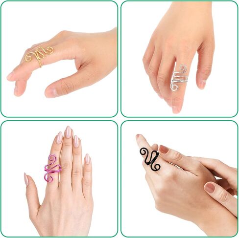 6Pcs Adjustable Hook Ring Handmade Crochet Tension Ring Finger Knitting Thimble Ring Companion Ring Left Right Yarn Tension Control Ring Accessories for Women Crocheters Lovers Mom Birthday in Saudi Arabia