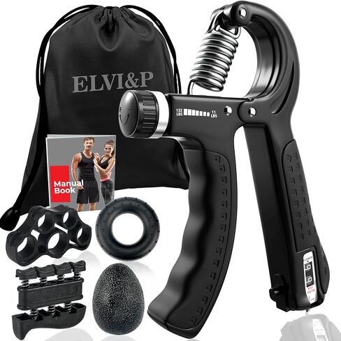 Elvi&P Hand Grip Strengthener Kit (5 Pcs) – PP & TPR Grip Strength Trainer – Forearm Strengthener Perfect for Athletes, Players, Artists, Fitness Enthusiast, Writers & More in Saudi Arabia