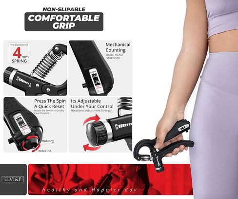 Elvi&P Hand Grip Strengthener Kit (5 Pcs) – PP & TPR Grip Strength Trainer – Forearm Strengthener Perfect for Athletes, Players, Artists, Fitness Enthusiast, Writers & More in Saudi Arabia
