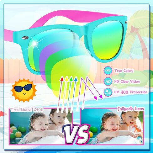 Kids sunglasses bulk, Kids Sunglasses Party Favor, 24Pack Neon Sunglasses with UV400 Protection for Kids, Boys and Girls Age 3-8, Goody Bag Favors, Great Gift for Pool, Birthday Party Supplies in Saudi Arabia