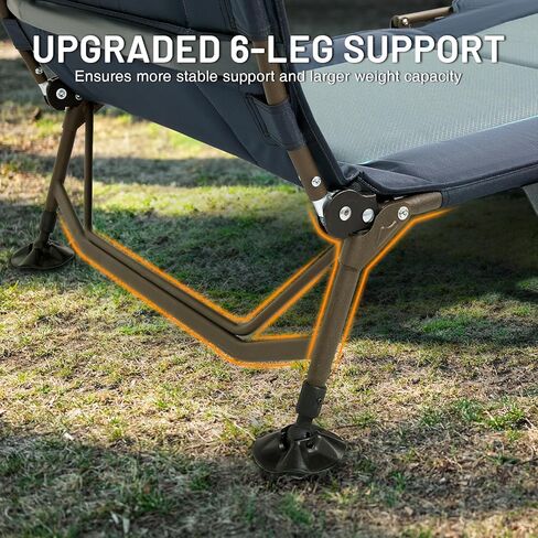 سرير تخييم TIMBER RIDGE، أسرة تخييم للبالغين مع مرتبة تخييم مريحة، سرير محمول قابل للطي، سرير نوم، سرير خيمة شديد التحمل للسفر، سرير تخييم، يدعم 600 رطل، أزرق داكن in Kuwait