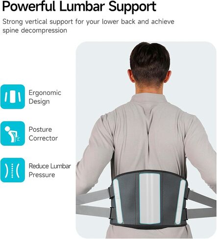 ALLJOY Cordless Heating Pad for Back, 60" Lower Back Massager Heating Pad for Back Pain Relief, Heated Back Support Brace Battery Powered Heating Pad, 3 Heating Levels 5 Vibration Massage in Kuwait