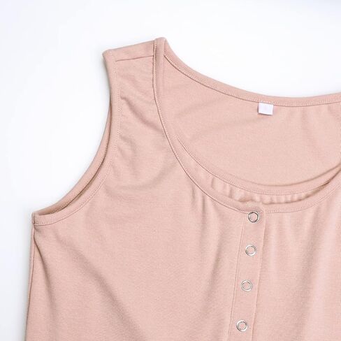 SWEETBUMP Nursing Tops for Women Breastfeeding Stylish Sleeveless Scoop Neck Maternity Shirt Dusty Pink M in Saudi Arabia