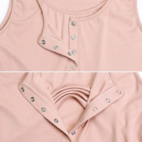 SWEETBUMP Nursing Tops for Women Breastfeeding Stylish Sleeveless Scoop Neck Maternity Shirt Dusty Pink M in Saudi Arabia
