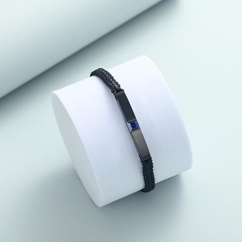 shajwo Cremation Jewelry Crystal Cube Urn Bracelet for Ashes for Women Men Adjustable Memorial Keepsake Human Rope Bar Bracelet in Kuwait