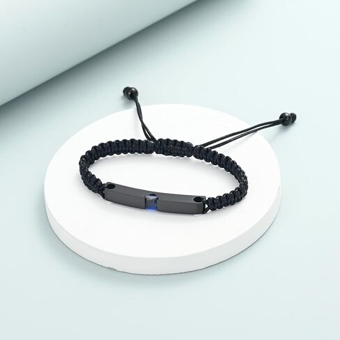 shajwo Cremation Jewelry Crystal Cube Urn Bracelet for Ashes for Women Men Adjustable Memorial Keepsake Human Rope Bar Bracelet in Kuwait