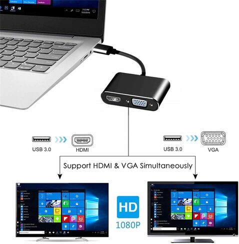 Chenyang USB 3.0 to HDMI ＆ VGA HDTV Adapter Cable External Graphics Card for Windows Laptop in Saudi Arabia