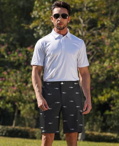 zeetoo Men's Golf Shorts Elastic Waist Quick Dry for Flat Front Travel Casual Shorts with 5 Pockets in Saudi Arabia