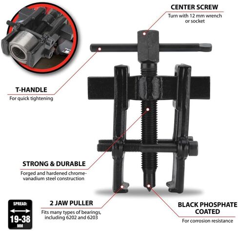 أداة الأداء W89744 3-Jaw Pilot Bearing Puller - تصميم مضغوط، هيكل فولاذي مقوى، 1/2 بوصة. إلى 1-1/2 بوصة. قدرة السحب الداخلية" in Saudi Arabia