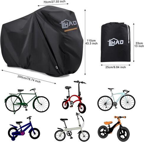 LIHAO Bike Cover, Waterproof Outdoor Bicycle Cover Anti Rain Dust Snow UV, Bike Rain Cover Shelter for Mountain, Road Bikes with Anti-theft Lock Holes & Storage Bag in Saudi Arabia