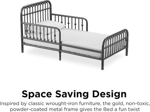 سرير معدني من Little Seeds Monarch Hill Ivy مع مرتبة Safety 1st Nighty Night للأطفال والرضع، رمادي جرافيتي in Kuwait
