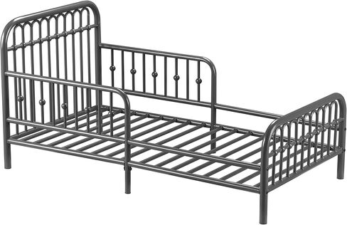 سرير معدني من Little Seeds Monarch Hill Ivy مع مرتبة Safety 1st Nighty Night للأطفال والرضع، رمادي جرافيتي in Kuwait