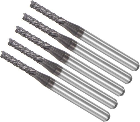قطع توجيه CNC من CoCud End Mill، ساق 1/8 بوصة، قطع 9.5 مم بقطر 2 مم، قاطع طحن من كربيد التنجستين الماسي لليد اليسرى - (التطبيقات: لنقش الحفر باستخدام الحاسب الآلي)، 5 قطع in Saudi Arabia
