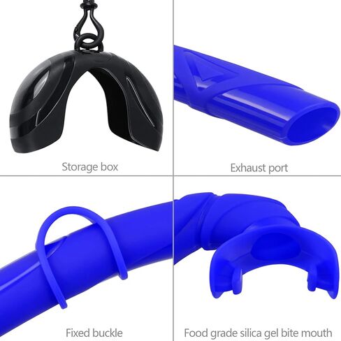 معدات الغطس PSMILE باللون الأزرق المحمولة الناعمة المصنوعة من السيليكون سهلة التنفس والغطس الجاف والرطب ومعدات الغوص الحر وصيد الأسماك بالرمح والسباحة in Kuwait