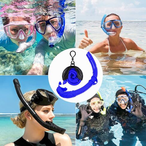 معدات الغطس PSMILE باللون الأزرق المحمولة الناعمة المصنوعة من السيليكون سهلة التنفس والغطس الجاف والرطب ومعدات الغوص الحر وصيد الأسماك بالرمح والسباحة in Kuwait