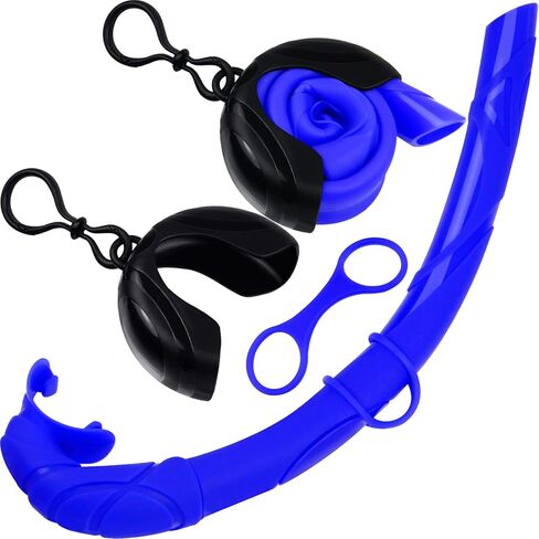 معدات الغطس PSMILE باللون الأزرق المحمولة الناعمة المصنوعة من السيليكون سهلة التنفس والغطس الجاف والرطب ومعدات الغوص الحر وصيد الأسماك بالرمح والسباحة in Kuwait